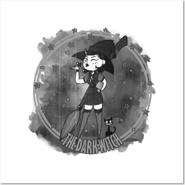 The dark witch - B&W Wall Art by Meeko_Art